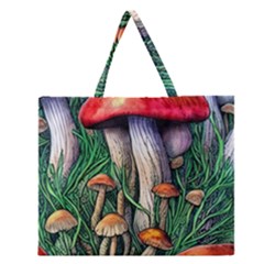 Forest Fairycore Mushroom Foraging Craft Zipper Large Tote Bag by GardenOfOphir