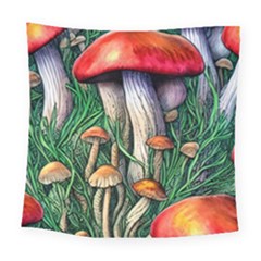 Forest Fairycore Mushroom Foraging Craft Square Tapestry (large) by GardenOfOphir