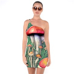 Forest Fairycore Mushroom Foraging Craft One Soulder Bodycon Dress by GardenOfOphir