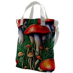 Forest Fairycore Mushroom Foraging Craft Canvas Messenger Bag by GardenOfOphir