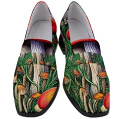 Forest Fairycore Mushroom Foraging Craft Women s Chunky Heel Loafers by GardenOfOphir