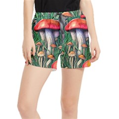 Forest Fairycore Mushroom Foraging Craft Women s Runner Shorts by GardenOfOphir