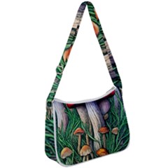 Forest Fairycore Mushroom Foraging Craft Zip Up Shoulder Bag by GardenOfOphir