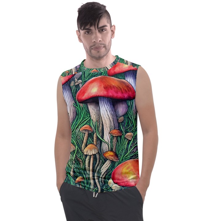 Forest Fairycore Mushroom Foraging Craft Men s Regular Tank Top