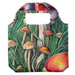 Forest Fairycore Mushroom Foraging Craft Premium Foldable Grocery Recycle Bag by GardenOfOphir