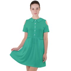 Mountain Meadow Green	 - 	short Sleeve Shoulder Cut Out Dress by ColorfulDresses