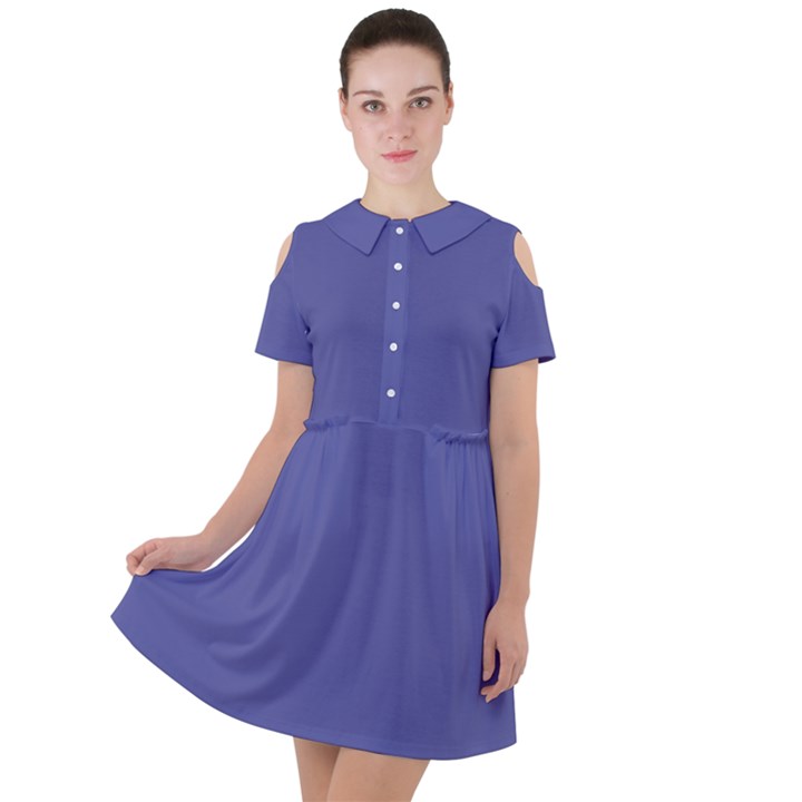 Blue Iris	 - 	Short Sleeve Shoulder Cut Out Dress