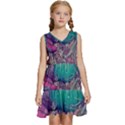 Natural Forest Fairy Mushroom Foraging Kids  Sleeveless Tiered Mini Dress View1