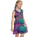 Natural Forest Fairy Mushroom Foraging Kids  Sleeveless Tiered Mini Dress View3