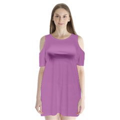 Spring Crocus Purple	 - 	shoulder Cutout Velvet One Piece by ColorfulDresses