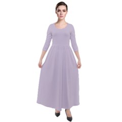 Languid Lavender Purple	 - 	quarter Sleeve Maxi Velour Dress by ColorfulDresses