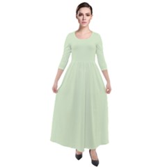 Nyanza Green	 - 	quarter Sleeve Maxi Velour Dress