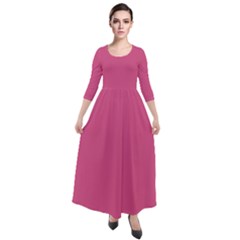 Mystic Pink	 - 	quarter Sleeve Maxi Velour Dress