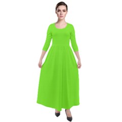 Spring Frost Green	 - 	quarter Sleeve Maxi Velour Dress