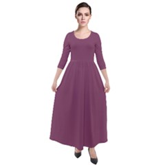 Twilight Lavender Purple	 - 	quarter Sleeve Maxi Velour Dress