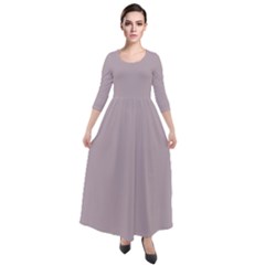 Soft Shadows	 - 	quarter Sleeve Maxi Velour Dress