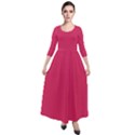 Cerise Pink	 - 	Quarter Sleeve Maxi Velour Dress View1