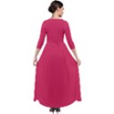 Cerise Pink	 - 	Quarter Sleeve Maxi Velour Dress View2