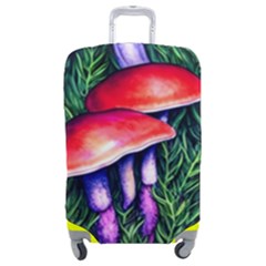 Vintage Flowery Garden Nature Mushroom Luggage Cover (medium) by GardenOfOphir