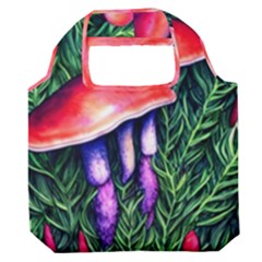 Vintage Flowery Garden Nature Mushroom Premium Foldable Grocery Recycle Bag by GardenOfOphir