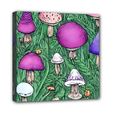 Woodsy Pottery Forest Mushroom Foraging Mini Canvas 8  X 8  (stretched) by GardenOfOphir