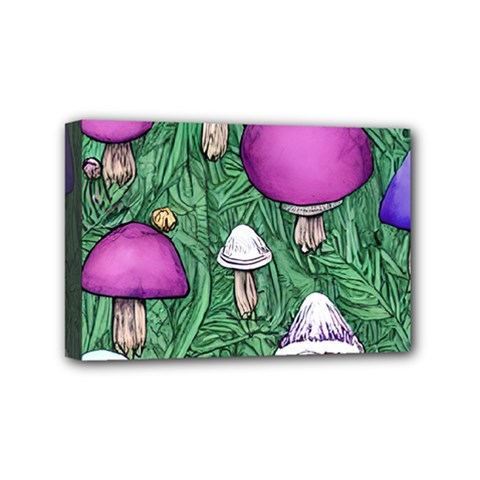 Woodsy Pottery Forest Mushroom Foraging Mini Canvas 6  X 4  (stretched) by GardenOfOphir