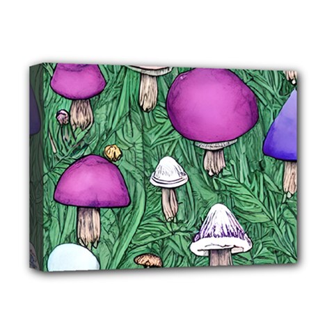 Woodsy Pottery Forest Mushroom Foraging Deluxe Canvas 16  X 12  (stretched)  by GardenOfOphir