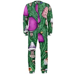 Woodsy Pottery Forest Mushroom Foraging Onepiece Jumpsuit (men) by GardenOfOphir