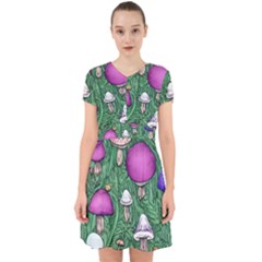 Woodsy Pottery Forest Mushroom Foraging Adorable In Chiffon Dress by GardenOfOphir