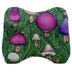 Woodsy Pottery Forest Mushroom Foraging Velour Head Support Cushion by GardenOfOphir