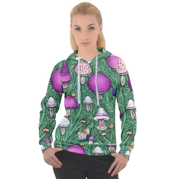 Woodsy Pottery Forest Mushroom Foraging Women s Overhead Hoodie