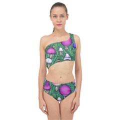 Woodsy Pottery Forest Mushroom Foraging Spliced Up Two Piece Swimsuit by GardenOfOphir