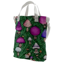 Woodsy Pottery Forest Mushroom Foraging Canvas Messenger Bag by GardenOfOphir