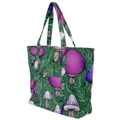 Woodsy Pottery Forest Mushroom Foraging Zip Up Canvas Bag by GardenOfOphir