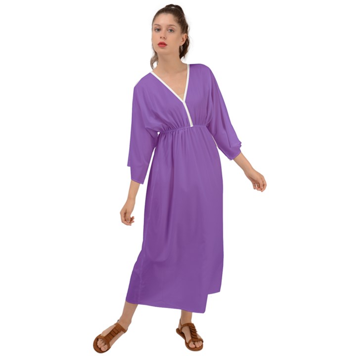 Iris Purple	 - 	Grecian Style Maxi Dress