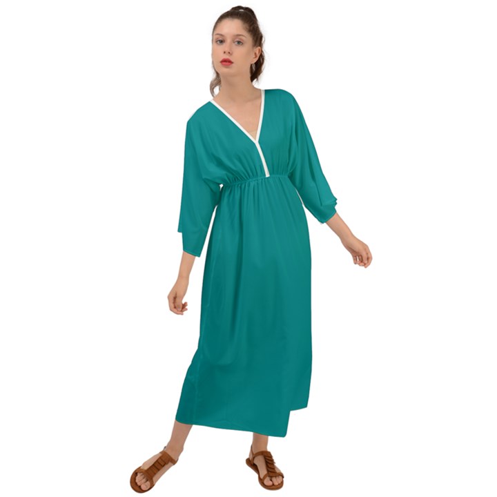 Viridian Green	 - 	Grecian Style Maxi Dress