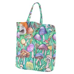 Forestcore Fantasy Farmcore Mushroom Foraging Giant Grocery Tote by GardenOfOphir