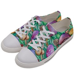 Forestcore Fantasy Farmcore Mushroom Foraging Women s Low Top Canvas Sneakers by GardenOfOphir