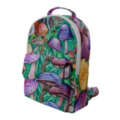 Forestcore Fantasy Farmcore Mushroom Foraging Flap Pocket Backpack (large) by GardenOfOphir