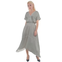 Just Silver Grey	 - 	cross Front Sharkbite Hem Maxi Dress by ColorfulDresses