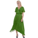 Light Seaweed Green	 - 	Cross Front Sharkbite Hem Maxi Dress View1