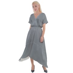 Tradewinds Grey	 - 	cross Front Sharkbite Hem Maxi Dress by ColorfulDresses