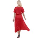 Rose Madder Red	 - 	Cross Front Sharkbite Hem Maxi Dress View2