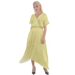 Yellow Iris	 - 	cross Front Sharkbite Hem Maxi Dress by ColorfulDresses