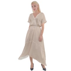 Soft Sand Dollar	 - 	cross Front Sharkbite Hem Maxi Dress by ColorfulDresses