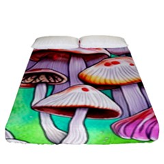 Tiny Mushrooms In A Forest Fitted Sheet (king Size) by GardenOfOphir