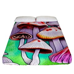 Tiny Mushrooms In A Forest Fitted Sheet (california King Size) by GardenOfOphir