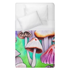 Tiny Mushrooms In A Forest Duvet Cover (single Size) by GardenOfOphir