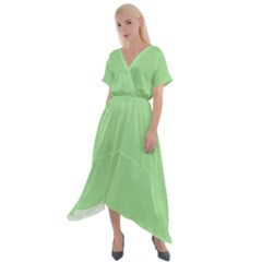 Granny Smith Apple Green	 - 	cross Front Sharkbite Hem Maxi Dress by ColorfulDresses