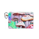 Tiny Mushrooms In A Forest Canvas Cosmetic Bag (Small) View1